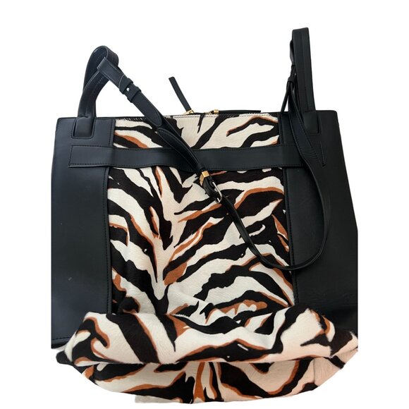 BALENCIAGA Limited Bergdorf Goodman 111th Aniv Zebra CalfHair Kendall Bucket Bag - Picture 14 of 16